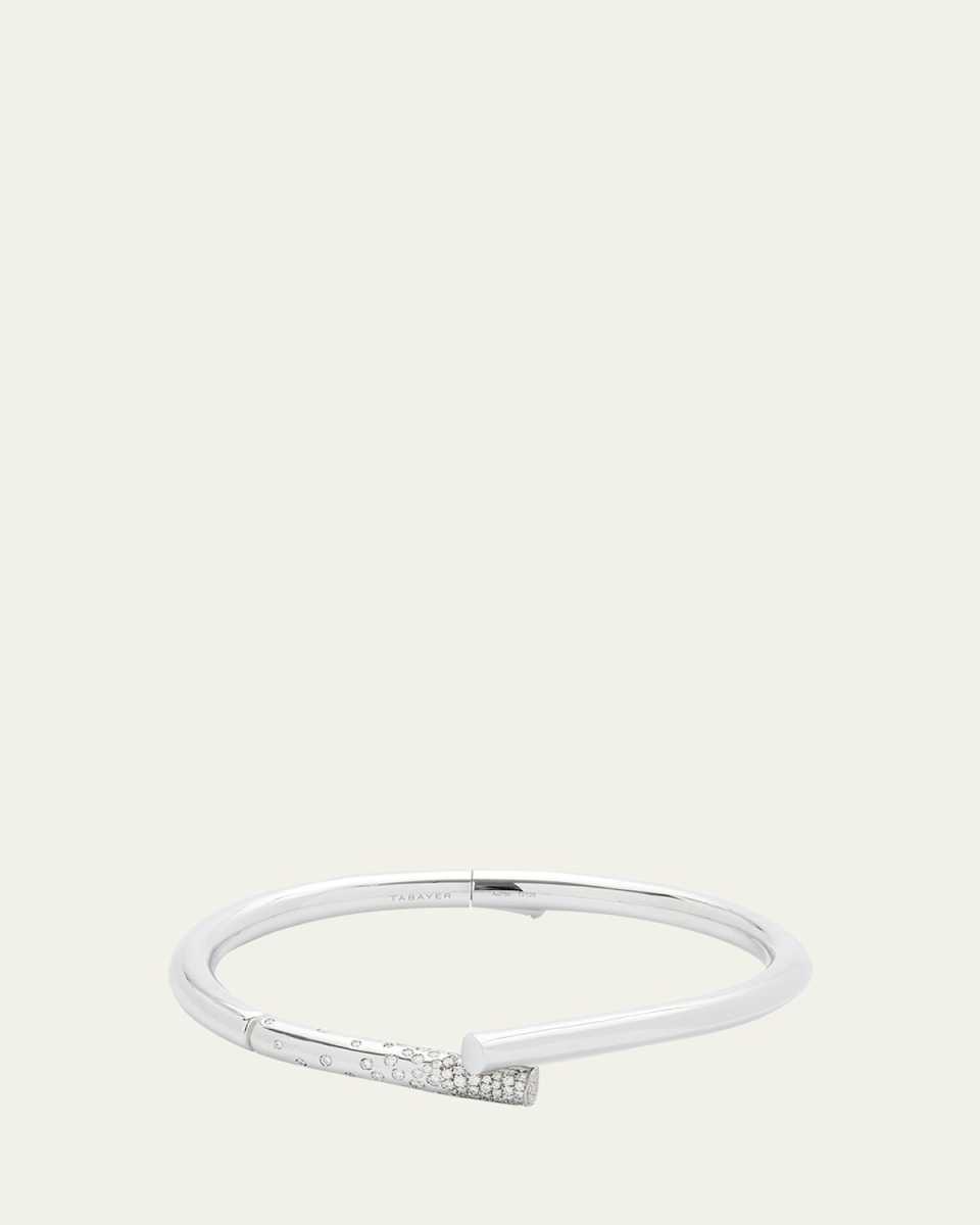 18k Fairmined White Gold Oera Bangle with Diamonds